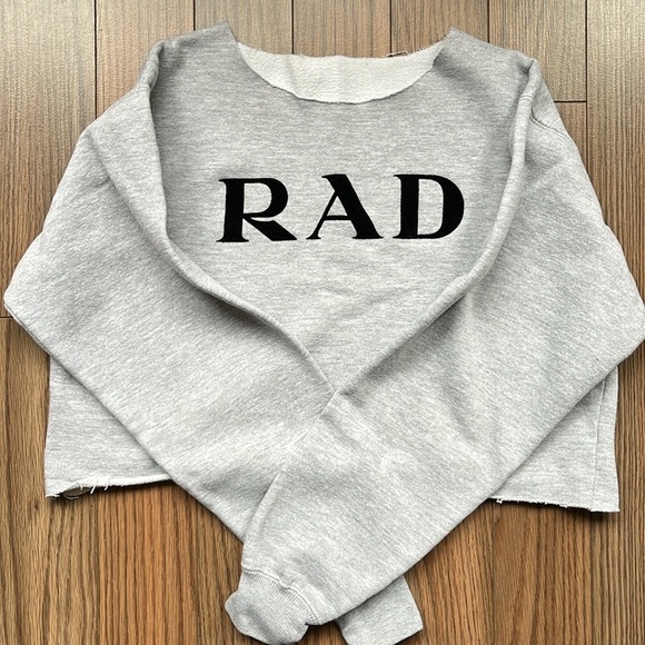 John Galt by Brandy Melville Cropped RAD sweatshirt size small - Picture 3 of 6